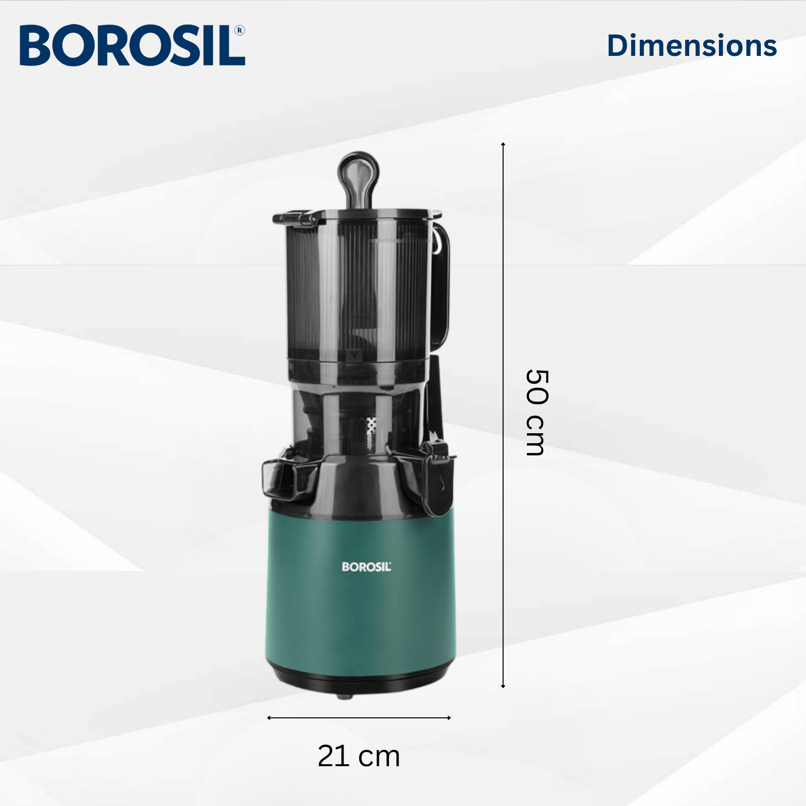 Borosil Vita Rich Cold Press Juicer - Dimensions