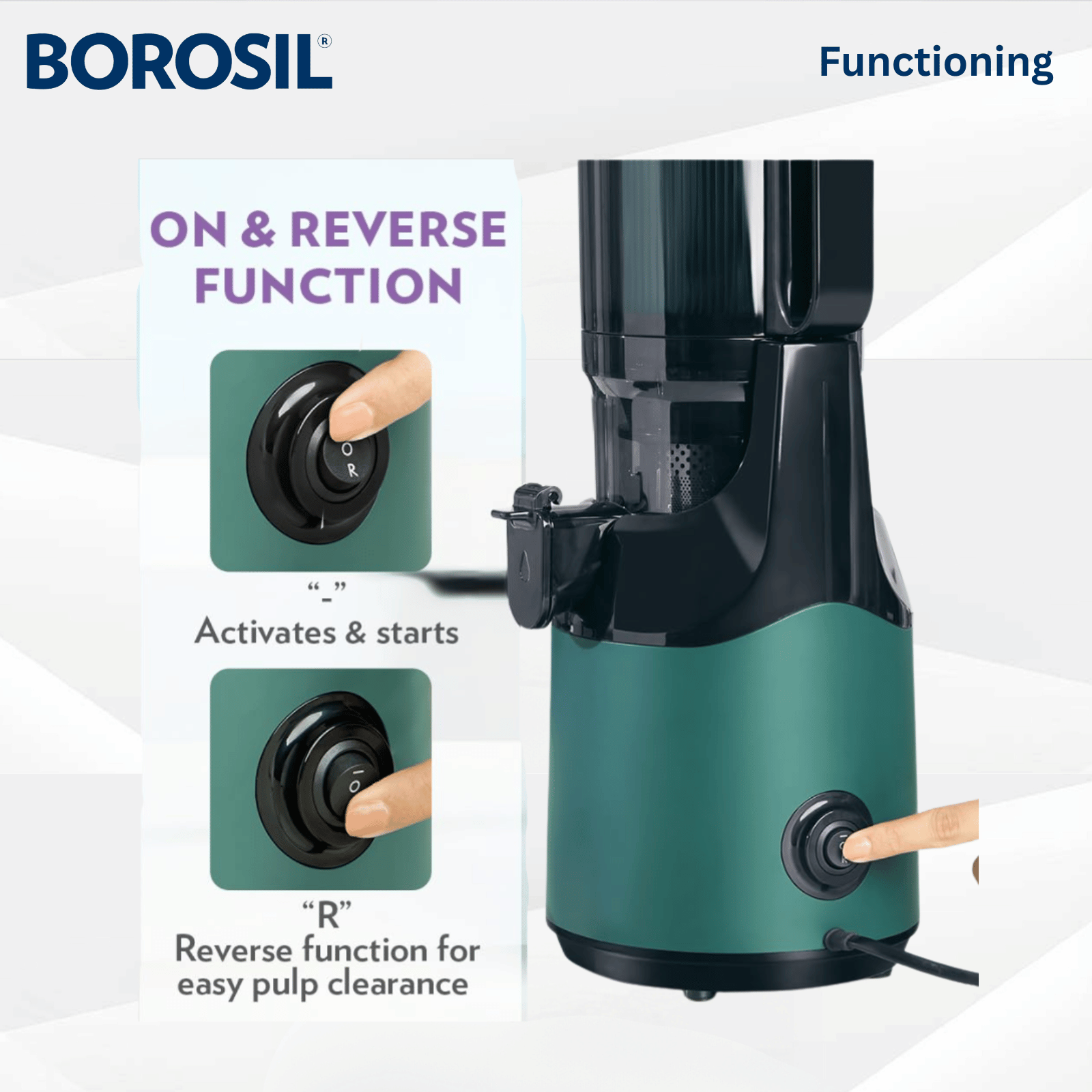 Borosil Vita Rich Cold Press Juicer - functioning