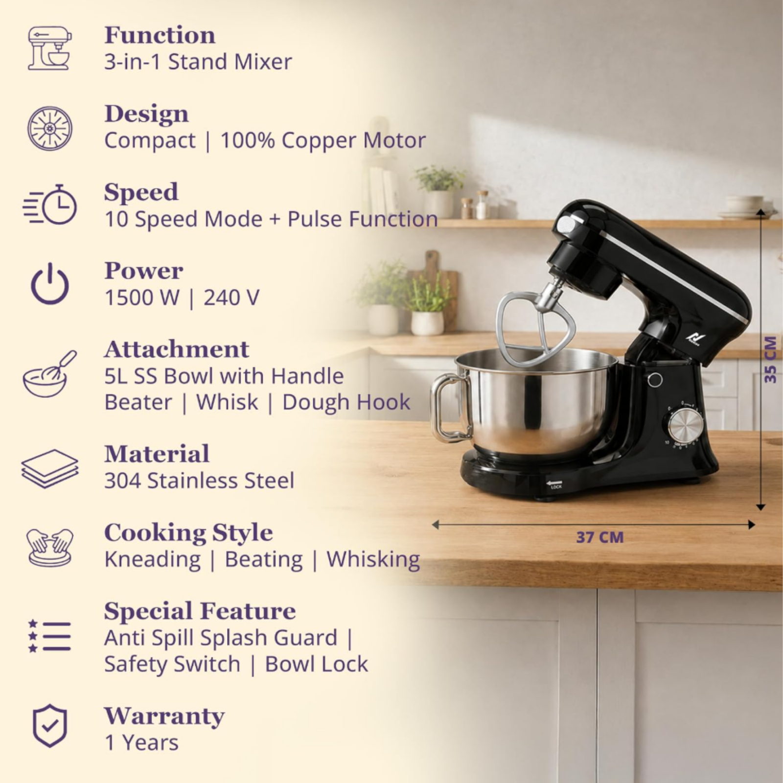 ST01 Stand Mixer Technical Specifications